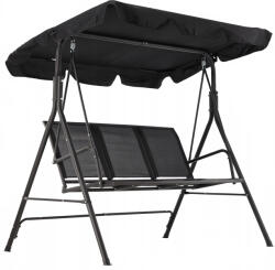  Leagan balansoar gradina Sersimo Textilene, 3 locuri, 260kg, negru (KRE-3118)