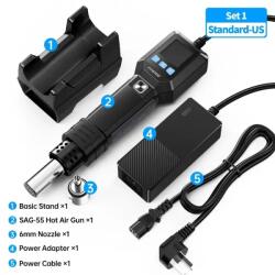 FNIRSI Pistol cu aer cald, dezlipit, Fnirsi SAG-55 S (DESOL-SAG55S-FNR)