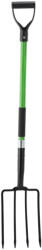  Furca cu 4 dinti din otel si maner din fibra de sticla, 120 cm, negru si verde (FUR-4693) Furca