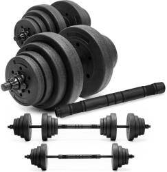  Set gantere si bara ajustabila 20 kg, 12 discuri, conector metalic cu spuma, negru (ACT-0043)