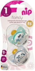 NIP Set 2 suzete ortodontice NIP Family din latex natural, 0-6 luni (31000)