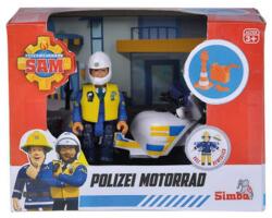 Simba Toys Motocicleta de politie cu figurina Malcolm Fireman Sam, 3+ ani (109251092038) Figurina