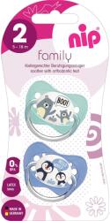 NIP Set 2 suzete ortodontice NIP Family din latex natural, 5-18 luni (31001)
