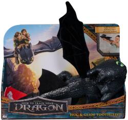 Spin Master Figurina dragon Toothless Hug & Glide cu aripi moi, 41 cm (6072913) Figurina