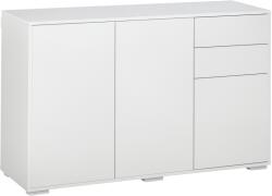 HOMCOM Bufet Comodă Antric, 2 Sertare, Push-Click, 117 cm x 36 cm x 74 cm, Alb | Aosom Romania (838-077V90WT) Bufet