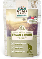  Wildes Land 24x100g Wildes Land Fácán, csirke & áfonya nedves macskatáp