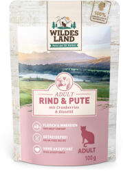  Wildes Land 24x100g Wildes Land Marha, pulyka & sáfrányos szekliceolaj nedves macskatáp