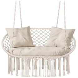  Krémszínű dupla „gólyafészek kerti hinta Gardlov