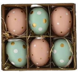  Tojás pöttyös akasztós barack/menta 6db/csomag (998W-0624)