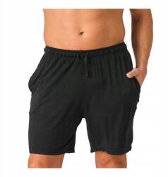 Key Férfi rövidnadrág 3XL bambusz laza rövidnadrág fekete Key zsebekkel (Szorty męskie luźne)