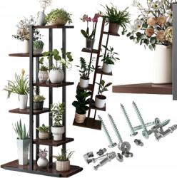 doUp Virágágyás Növénytartó Állvány Virágos Könyvespolc Loft Fa Polc 113X60X20CM (doUp001)