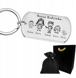  Kulcstartó Családunk Gravírozással (BRELOK Z GRAWEREM, PERSONALIZOWANY BRELOK)