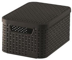  Rattan hatású kosár tetővel, 6l, barna, CURVER, "Style S (CCSCR7SBT)
