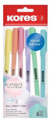  Golyóstoll, 1, 0 mm, kupakos, háromszögletű, KORES "KOR-M Pastel", kék (CIK37066)