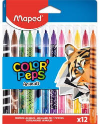  Filctoll készlet, 2, 8 mm, kimosható, MAPED "Color'Peps Animals", 12 különböző szín (CIMA845403)