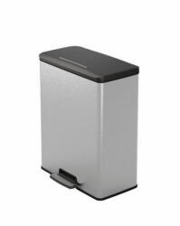  Pedálos szemetes, újrahasznosított műanyag, 65 l, CURVER "Deco bin", fekete/ezüst (CKHMU244)