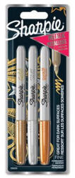  Alkoholos marker készlet, 1, 4 mm, kúpos, SHARPIE "Metallic", 3 különböző szín (CSR1986006)