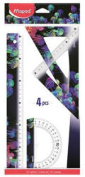  Vonalzókészlet, műanyag, 4 darabos, MAPED "Deepsea Paradise (CIMA981833)