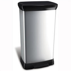  Pedálos szemetes, fémhatású, 50 l, CURVER (CUCPE50)