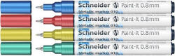  Metálfényű marker készlet, 0, 8 mm, SCHNEIDER "Paint-It 010", 4 különböző szín (CTSC010V42)
