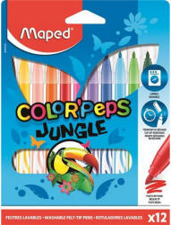  Filctoll készlet, 2, 8 mm, kimosható, MAPED "Color'Peps Jungle", 12 különböző szín (CIMA845420)
