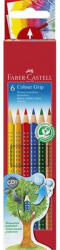  Színes ceruza készlet, háromszögletű, FABER-CASTELL "Grip 2001", 6 különböző szín (CTFC112406)