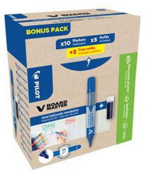  Táblamarker, 2, 3 mm, kúpos, PILOT "V-Board Master, Bonus Pack", kék + betét (CPBMTVKGP)