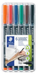 STAEDTLER Alkoholos marker készlet, OHP, 1 mm, STAEDTLER "Lumocolor® 317 M", 6 különböző szín (CTS317WP6)