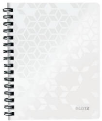 Leitz Spirálfüzet, A5, vonalas, 80 lap, LEITZ "Wow", fehér (CE46390001)