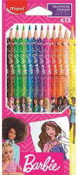  Színes ceruza készlet, háromszögletű, MAPED "Barbie", 12 különböző szín (CIMAB862207)