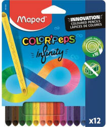  Színes ceruza készlet, háromszögletű, MAPED "Color'Peps INFINITY", 12 különböző szín (CIMA861600)