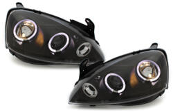 KITT Lightning Első lámpák Opel Corsa C (2000-2006) 2 körgyűrű fekete (SWO07B)