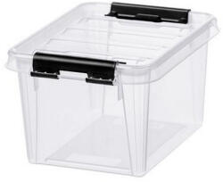  Műanyag tárolódoboz, 1, 5 liter, fekete fogantyúkkal, SMARTSTORE "Classic 1, 5", átlátszó (CCSDSMART25)