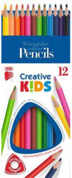  Színes ceruza készlet, háromszögletű, ICO "Creative kids", 12 különböző szín (CTICCK12)