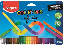  Színes ceruza készlet, háromszögletű, MAPED "Color'Peps INFINITY", 24 különböző szín (CIMA861601)