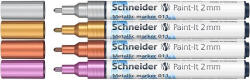  Metálfényű marker készlet, 2 mm, SCHNEIDER "Paint-It 011", 4 különböző szín (CTSC011V41)