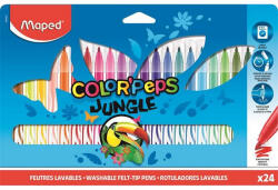  Filctoll készlet, 2, 8 mm, kimosható, MAPED "Color'Peps Jungle", 24 különböző szín (CIMA845422)
