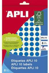 APLI Etikett, 10 mm kör, kézzel írható, színes, APLI, kék, 1008 etikett/csomag (CLCA2731)