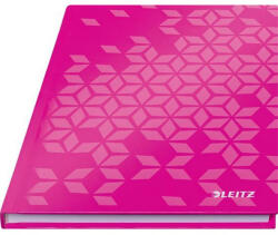Leitz Beíró, A5, vonalas, 80 lap, keményfedeles, LEITZ "Wow", rózsaszín (CE46271023)