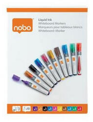  Táblamarker, folyékonytintás, kúpos, 1-3 mm, NOBO, vegyes színek (CVN5381)