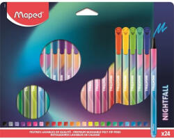 Filctoll készlet, 2, 5 mm, kimosható, MAPED "Nightfall", 24 különböző szín (CIMA844402)
