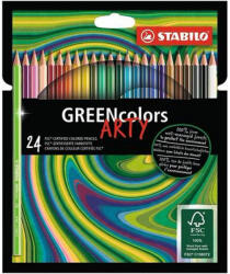  Színes ceruza készlet, hatszögletű, STABILO "GreenColors ARTY", 24 különböző szín (CTST6019241A)