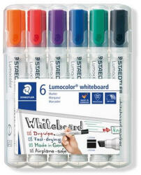 STAEDTLER Táblamarker készlet, 2-5 mm, vágott, STAEDTLER "Lumocolor® 351 B", 6 különböző szín (CTS351BWP6)