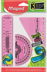  Vonalzókészlet, műanyag, törhetetlen, 3 darabos, MAPED "Twist'n Flex (CIMA895024)