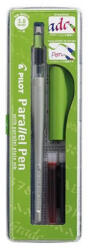  Töltőtoll, 0, 5-3, 8 mm, zöld kupak, PILOT "Parallel Pen (CPPP38Z)