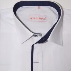 Koszulland Elegáns fehér alkalmi ing sötétkék Koszulland betétekkel - allegro - 5 175 Ft