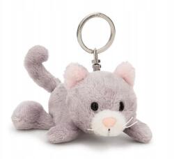 NICI kulcstartó Macska szürke 10cm, fekvő zöld (62133)