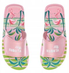 Kubota tépőzáras női flip-flop papucs Medencéhez Strand Otthonra rózsaszín pálmafák 37 (J25SS-100-025-28-1-037)