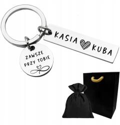  Kulcstartó Gravírozott hosszúkás medál Ezüst karika Gravírozás Ingyenes (BRELOK Z GRAWEREM, ZAWIESZKA Z GRAWEREM BR001)