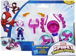 Spidey Si Prietenii Lui Uimitori Marvel Set Figurina Ghost Spider Si Vehicul Copter 7.6cm (g1952_g2459) Figurina